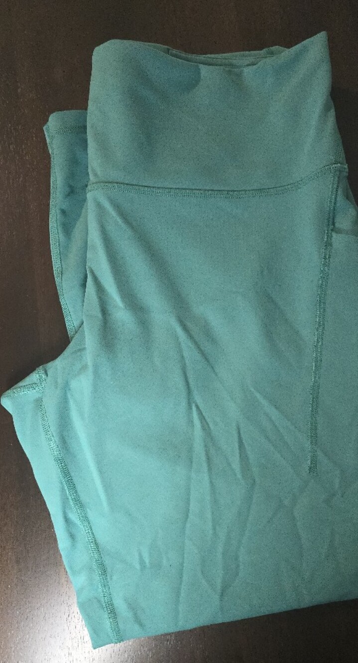 lululemon athletica Teal Leggings with Reflective Logo